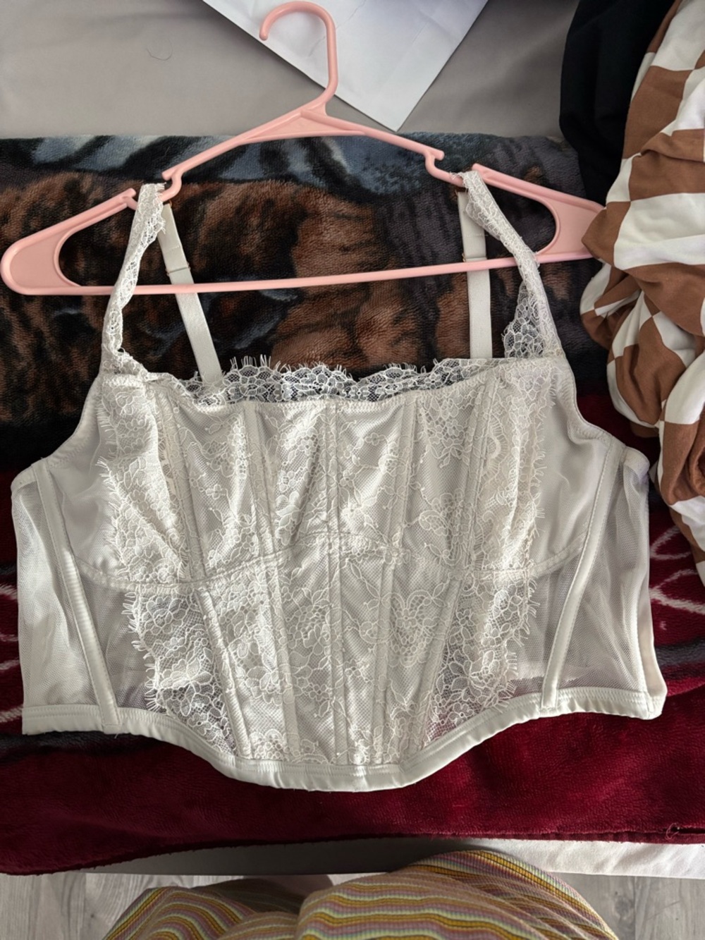 Victoria's Secret Ivory Lace Bustier Camisole